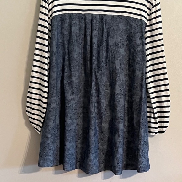 Chicos Women Shirt Size XL Blue Striped Coastal Preppy Mature Old Money Classic - Picture 11 of 14